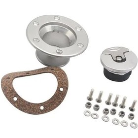 Resim Hightower Silvery 6 Delikli Ağır Hizmet Alüminyum Yakıt Kapak Flush Montaj Çoğu Araç Uyumlu 