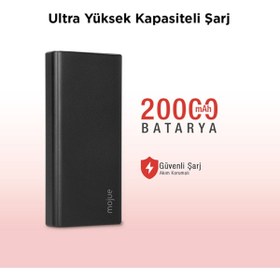 Resim Mojue PB06 20.000mAh 20W PD-QC USB-C iPhone Hızlı Şarjlı Akım Korumalı LCD Ekranlı Powerbank 