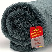 Resim Büyük Emici Kalın Mikrofiber Havlu - Araba Kurutma Bez, 1600 GSM, Tozsuz, Çiziksiz, Makine Yıkamalı Motorlar ve Arabalar Temizliği için 