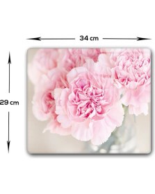 Resim Decorita Pembe Krizantem | Cam Kesme Tahtası - Cam Kesme Tablası | 29cm x 34cm 