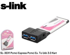 Resim S-link SL-3EX1 2 Port Usb 3.0 Pcmcı Express Kart 