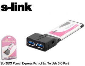 Resim S-link SL-3EX1 2 Port Usb 3.0 Pcmcı Express Kart 