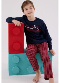 Resim Rolypoly Erkek Çocuk Lacivert Pijama Takımı Rp3648-c-v2 