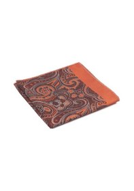 Resim Brianze Kiremit Beyaz Şal Motif Desen Kravat Mendil Set Kiremit - Beyaz 