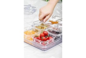 Resim AyrStore Akrilik Şeffaf 6’lı Kapaklı Kahvaltılık Kahvaltı Seti & Saklama Kabı (Cam DEĞILDIR)-1825 