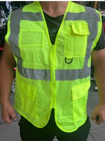 Resim Reflektörlü Yelek Motosiklet Motorcu Yeleği Fosforlu 