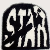 Resim STAR Harfli Peluş Bere - Y2K Hip-Hop Tarzı Hafif Sıcak Kışlık Şapka, Cesur Siyah & Beyaz Kontrast Tasarımı, Erkekler ve Kadınlar için Esnek Uyumlu, Halloween Moda Aksesuarı, Bayramlık Baş Giyim 