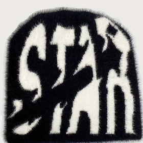Resim STAR Harfli Peluş Bere - Y2K Hip-Hop Tarzı Hafif Sıcak Kışlık Şapka, Cesur Siyah & Beyaz Kontrast Tasarımı, Erkekler ve Kadınlar için Esnek Uyumlu, Halloween Moda Aksesuarı, Bayramlık Baş Giyim 