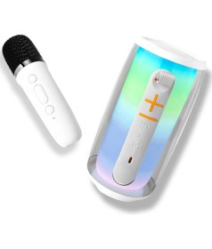 Resim Newface Pluse 6 Mikrofonlu Rgb Kablosuz Hoparlör - Beyaz Drstr 