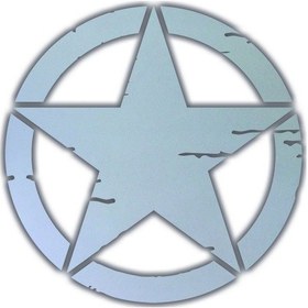 Resim Küçük Boy Eskitilmiş Askeri Yıldız Reflektif Sticker Çınar Extreme 