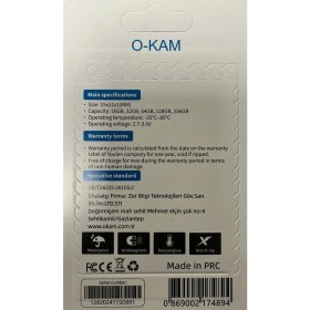 Resim O-Kam 256GB Yüksek Hızlı Micro Sd Hafıza Kartı Class 10 U3 