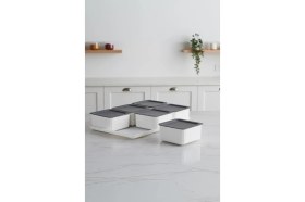 Resim Atbyhome Valverdi - 6'lı 13 Parça Plastik Kahvaltılık Kahvaltı Seti Sunum Seti Gri Görünüm 