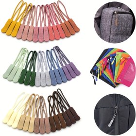 Resim 15 adet Yedek Fermuar Çekçekleri Golf Çantası Renkli Fermuar Çekme Kordonu Uzatıcı Sırt Çantaları, Ceketler, Bagajlar, Cüzdanlar, El Çantaları için 