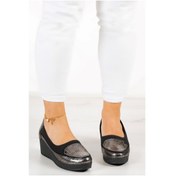 Resim Erkan Saçmacı Priscilla Gümüş Yılan Hakiki Deri Dolgu Topuklu Streç Günlük Ayakkabı Gümüş 