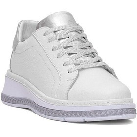 Resim Venüs 25150007y Kadın Hakiki Deri Bağcıklı Feta Topuk Sneaker Ayakkabı Beyaz 