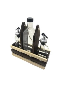 Resim Ahşap Doğal 3lü 2+1 Set Yağdanlık Ve Sosluk Takımı Set Ceviz 1 Set Ceviz 