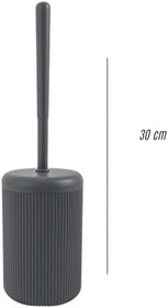 Resim Siyah Çizgili Lüks Tuvalet Fırçası Seti – 30 cm Uzunluk | Modern, Şık ve Dayanıklı Banyo Aksesuarı | Kaymaz, Hijyenik Tasarım 