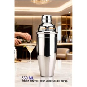 Resim renklime BFS 350 ml Inox Shaker - Kokteyl Karıştırma Kabı Süzgeçli Bar Shaker Paslanmaz Çelik 