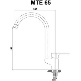 Resim Gpd Mte65-Sg Atros Tek Gövde Eviye Bataryası Siyah Granit Kaplama 