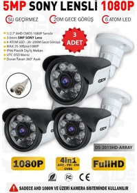 Resim DS-2015HD-ARRAY-3 IDS - 5MP SONY LENSLİ 1080P FULLHD AHD GÜVENLİK KAMERASI - 3 ADET 