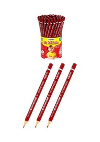 Resim Jumbo Kırmızı Kalem 3 Adet Kırmızı Başlık Kalemi Üçgen Kırmızı Renk Kurşun Kalem İlk Kalemim Kırmızı 