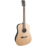 Resim SX SD204GTBK Dreadnought Akustik Gitar (Parlak Natural) 