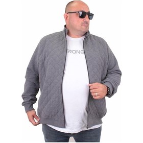 Resim Mocgrande Büyük Beden Fermuarlı Hırka Diamond 23281 Antrasit Melanj-Antrasit Melanj 