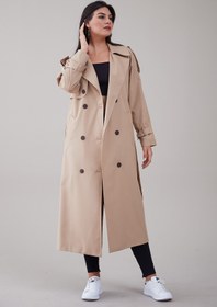 Resim Heggo Rose Kadın Bej Oversize Trençkot 
