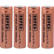 Resim Supex SP18650-2500 2500 mAh 3.7 V 18650 Başsız Li-Ion Şarj Edilebilir Pil 4'lü 