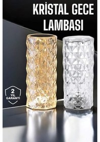 Resim Gece Lambası Kristal Lamba Dokunmatik Şarjlı Hediyelik Şeffaf 