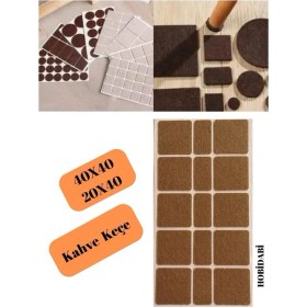 Resim Hobidabi Kahverengi Mobilya Yapışkanlı Kare Keçe 40X40MM- 20X40 mm 