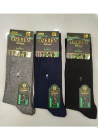 Resim Özeren Bambu Erkek Çorabı Dikişsiz Kışlık Lüks 12 Çift Öz4834 Asorti 