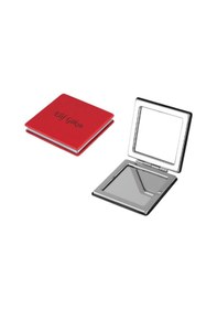 Resim İsme Kişiye Özel Kare Bayan Makyaj Aynası Kırmızı 