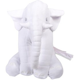 Resim Büyük Uyku Arkadaşım Peluş Yumuşak Fil Beyaz - 60 Cm 