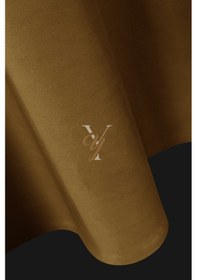 Resim İpek Kadife Fon Perde V-27 Koyu Sarı Koyu Sarı 