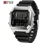 Resim Gaojunshop01 Ofns Avant Garde Alarm Clock 5atm Spor Digital Saat Tarih Kronometre Timer Siyah Gri Diğer 