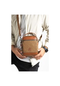 Resim Baginn Erkek Omuz Çantası Elde Tutma 23 14 Cm Çapraz Askılı Postacı Çantası Mega Çanta Kanvas Kumaş Camel 