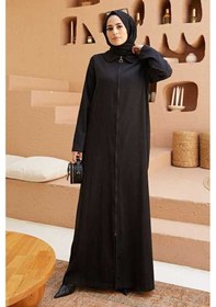 Resim Neways 6568-Fermuarlı Ferace Siyah 
