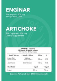 Resim Sepe Natural Enginar Artichoke Full Potency 200 Kapsül x 500 MG 