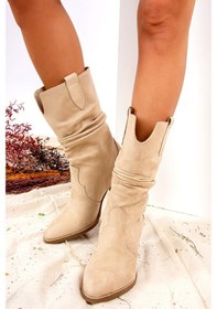 Resim Fox Shoes Vizon Süet Kadın Bot J404040002 