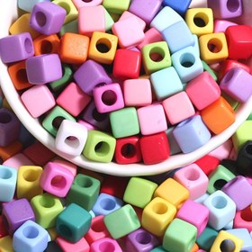 Resim 100 adet (7mm) Çok Renkli Kare Boncuk - Pastel ve Canlı Renkler (Pembe, Mavi, Yeşil, Sarı, Turuncu, Mor, Kırmızı, Siyah, Beyaz, Şeffaf) - Takı Yapımı, DIY El Sanatları, Anahtarlıklar, Küpeler için Parlak Bitiş - Dayanıklı Akrilik Boncuklar Kolye, Bileklik, Küpe Tasarımları için - Başlangıç Seviyesi ve Uzmanlar için İdeal, El Yapımı Aksesuarlar, Parlak Bitiş Boncuklar, Pürüzsüz Dokulu, El Sanatları Malzemeleri, Yaratıcı Tasarım, Yüksek Kaliteli Bitiş, El Sanatları Malzemeleri, El Sanatları Tutk 