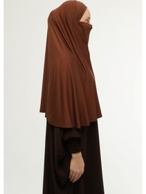 Resim Altobeh Hazır Türban Peçeli Pratik Eşarp Tesettür Nikaplı Hijab - Namaz Örtüsü Sufle 3xl - Çikolata Çikolata 