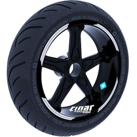 Resim Double Stripe Tasarımlı Reflektif Gri Jant Şeridi Sticker Çınar Extreme 