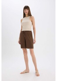 Resim DeFacto Yüksek Bel Kısa Paça Belmando Şort I6760AZ25HSBN333 Kahve 