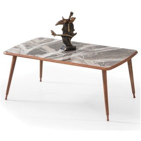 Resim 60X100 Cm Ahşap Lüx Ayaklı Orta Sehpa Bej Kahve A8 