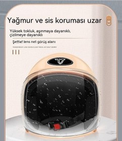 Resim Maoyaya Yetişkin 4 Mevsim Açık Pembe Motosiklet Kaskı, Konforlu Ve Güvenli Açık Pembe 