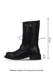 Resim Bueno Shoes Siyah Deri Kadın Topuklu Çizme 39wc2208 