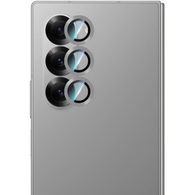 Resim Galaxy Z Fold 6 CaseWorld Alloy Serisi Oleofobik Anti Reflective Kamera Lens Koruyucu - Gümüş 