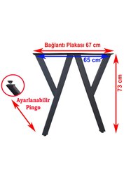 Resim CVTdesign Metal Ayak Pingolu Masa Ayağı Ahşap Masif Mutfak Yemek Çalışma Masası Ayağı 