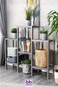 Resim Biribana Shelf Gri Piramit 6 Lı Raf Ünitesi, Çiçeklik, Banyo, Mutfak Rafı, Ayakkabılık, Kitaplık, Organizer 